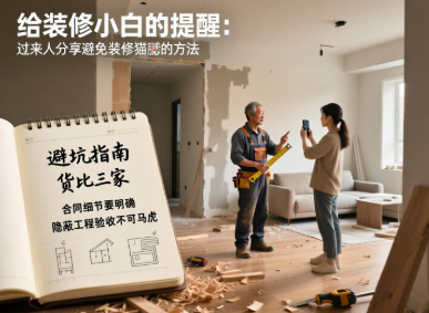 给装修小白的提醒：过来人分享避免装修猫腻的方法