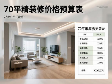 70平做精装修大概要多少钱？70平装修价格预算表