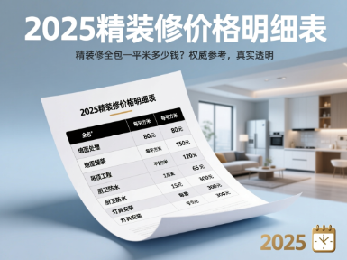 精装修全包一平方米多少钱？2025精装修价格明细表奉上！