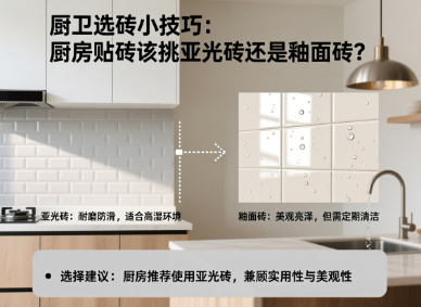 厨卫选砖小技巧：厨房贴砖该挑亚光砖还是釉面砖？